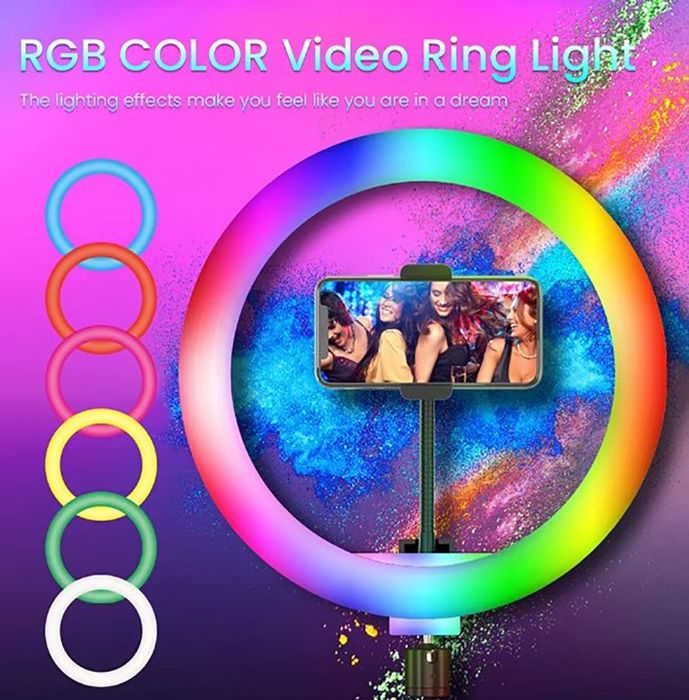 Éclairage Ring Light à LED Anneau Lumière de 26cm avec Clip, pour live en direct Studio photo, maquillage, Selfie, téléphone portabl