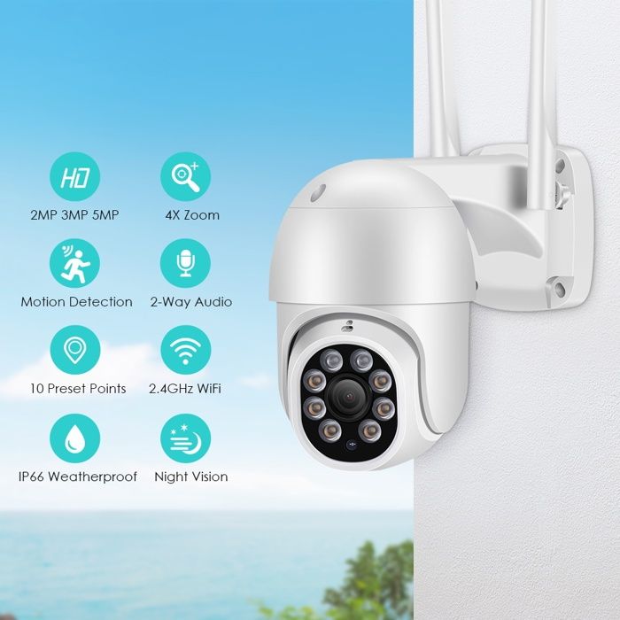Mini caméra IP Wifi pour l'extérieur de Surveillance extérieure PTZ IP WIfi hd 3MP, dispositif de sécurité sans fil, avec ia