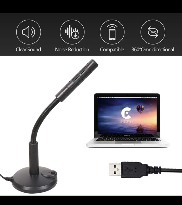 USB micro flexible stand bureau enregistrer microphone pc bureau ordinateur portable