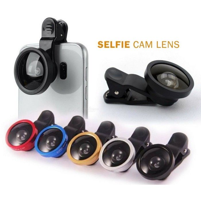 Objectif Selfie Cam avec clip universel pour les amateurs de selfie, objectif d'appareil photo 0,4X super grand angle 195° objectif