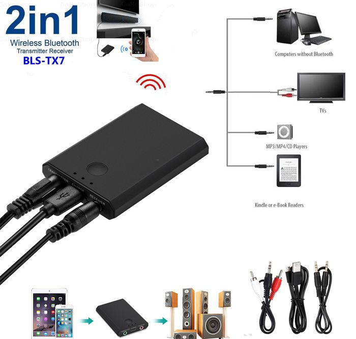 2 en 1 transmetteur récepteur Bluetooth 4.2 adaptateur Audio stéréo sans fil adaptateur Audio sans fil pour décodeur d'ordinateur TV