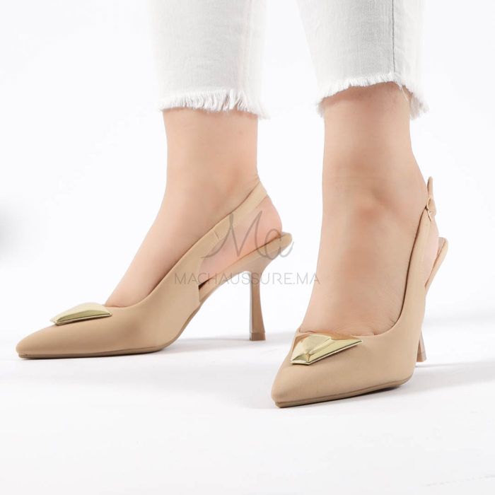 Escarpin à talon - MACHAUSSURE - FLAVIA - Beige - Talon fin - Femme