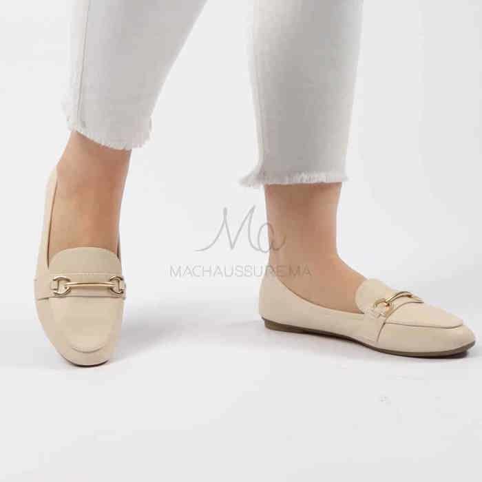 Sashale – Mocassins Femmes en Beige