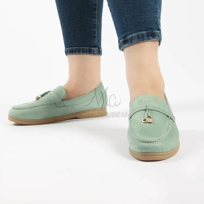OPERA – Mocassins Femmes en Vert Clair