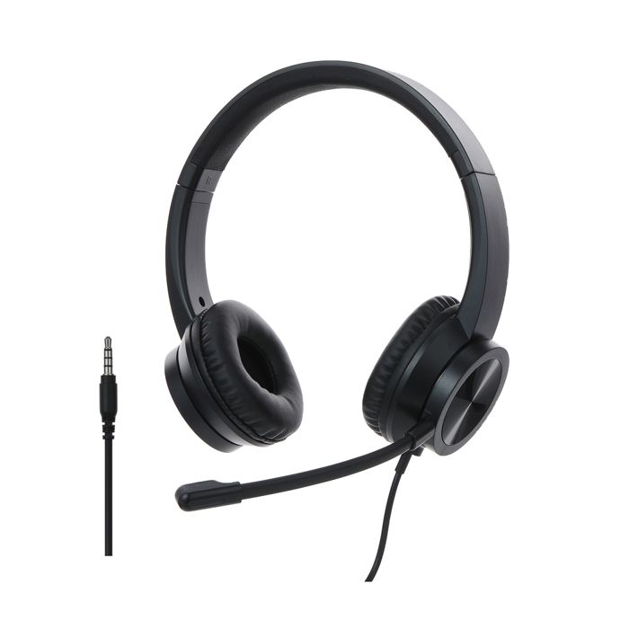 Casque audio avec microphone perché (noir)