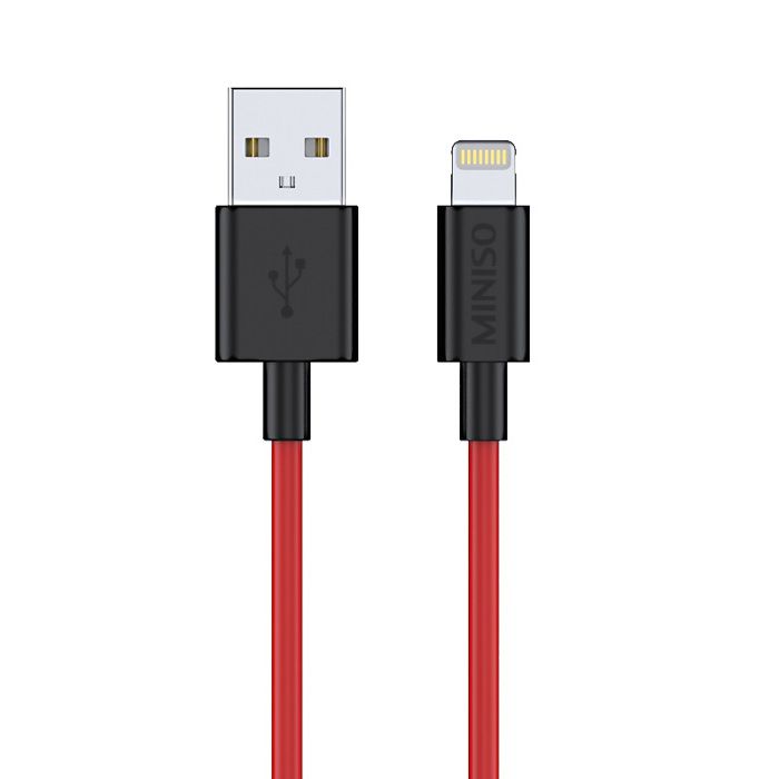 Câble de charge rapide APPLE (2M) avec connecteur Lightning pour Iphone, Ipad (noir/rouge)