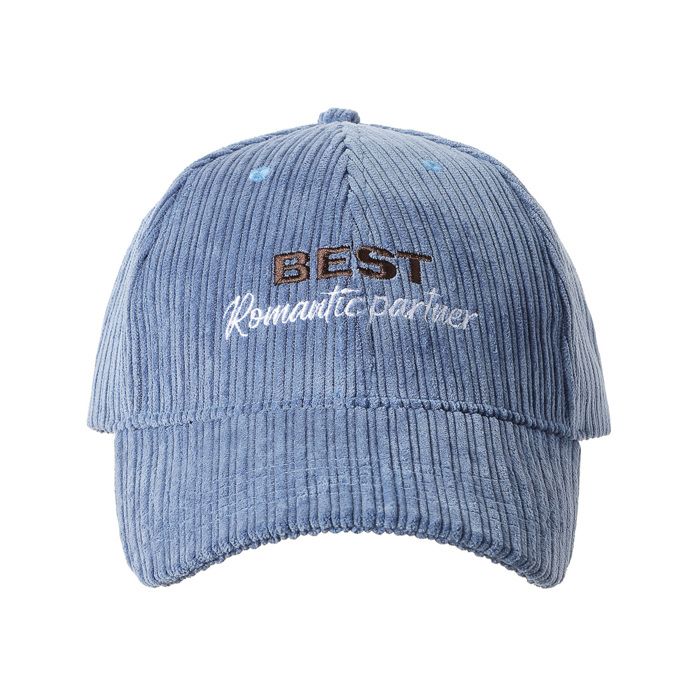 Casquette de baseball brodée en velours côtelé