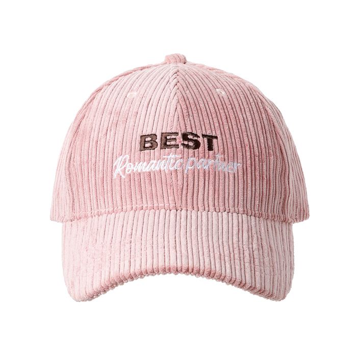Casquette de baseball brodée en velours côtelé