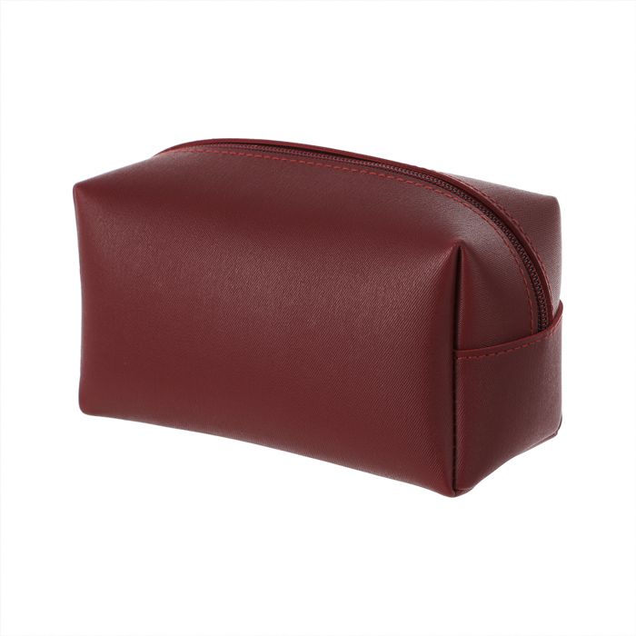 Trousse cosmétique de couleur unie (rouge violacé)