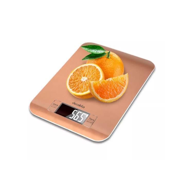 Balance de cuisine - DECAKILA - Modèle numérique - Capacité 2g-5000g - LCD - Orange