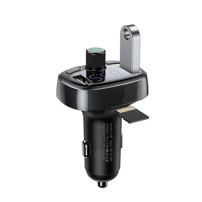 chargeur de voiture Bluetooth 3,4 a double USB, charge rapide, transmetteur FM, mains libres, adaptateur, pour téléphone portable