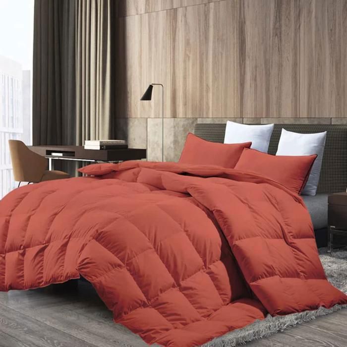 Couette Orange Brique  Microgel Antiallergique -Sensation Duvet- 2Plcs+2TO Offerts - 220x240cm - Lits 140-160