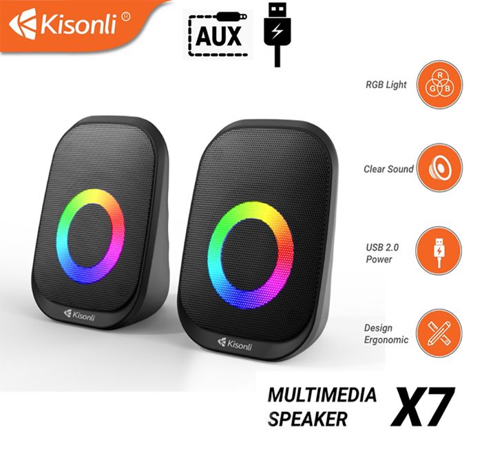 Mini haut-parleurs Portable avec lumière colorée Usb 2.0
