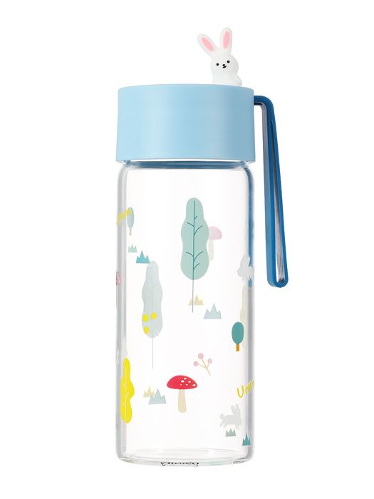 Bouteille en verre Forest Series (300 ml), bleu