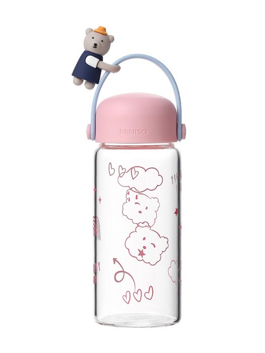 Bouteille en verre Little Bear 400 ml (rose)