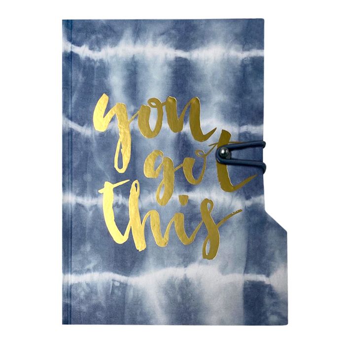 Notebook à couverture rigide A6 68 feuilles avec stylo 1,0 mm (bleu)