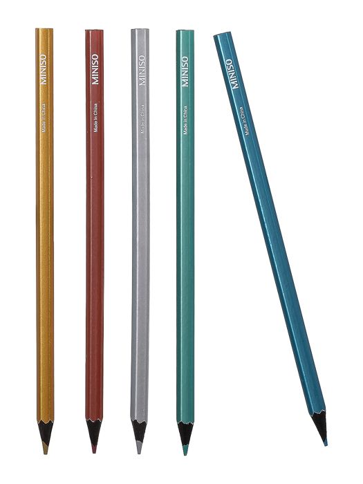 5 crayons de couleur métalliques