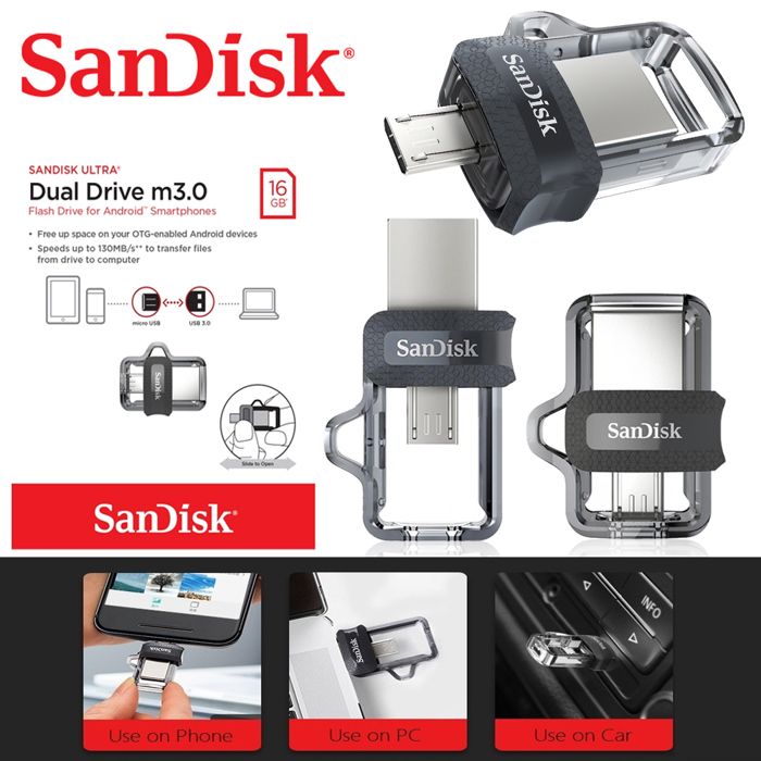 Clé USB 16 Go double OTG Adaptateur V8 Micro USB à haute vitesse extrême 150 M/S