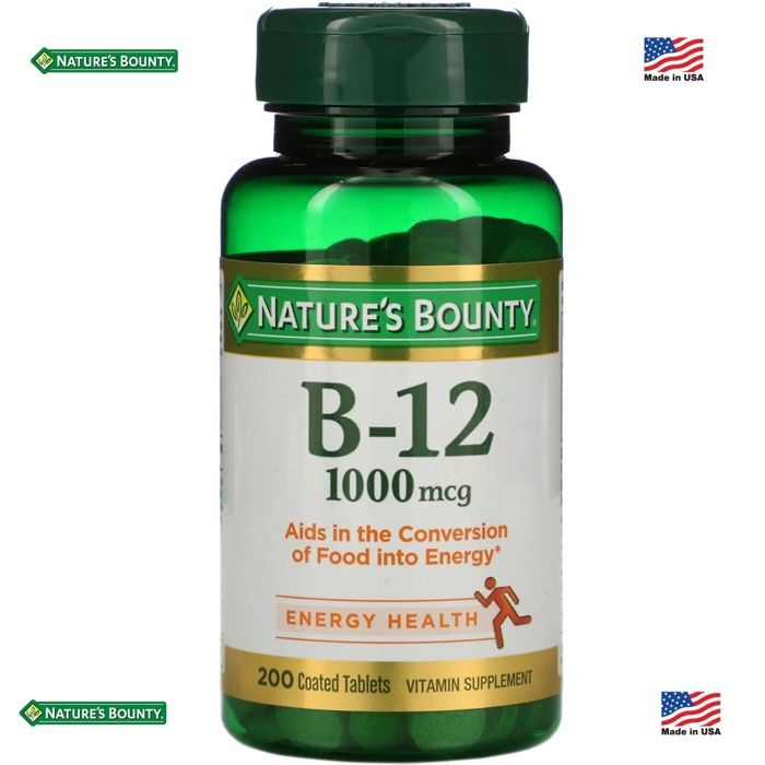 Nature'S Bounty B-12, 1 000 mcg, 200 comprimés enrobés - Made in USA