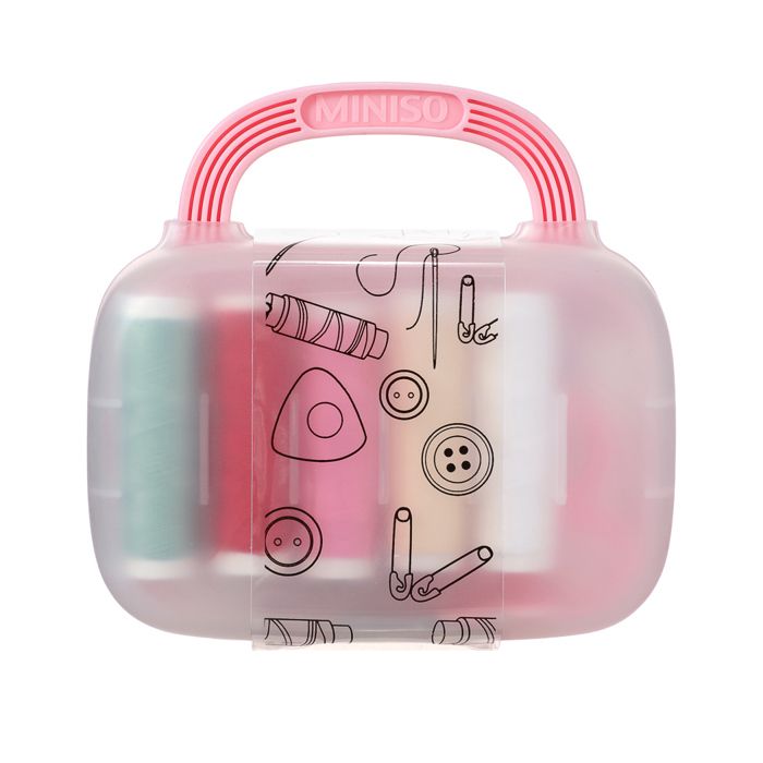 Organisateur d'accessoires de couture avec poignée (rose)