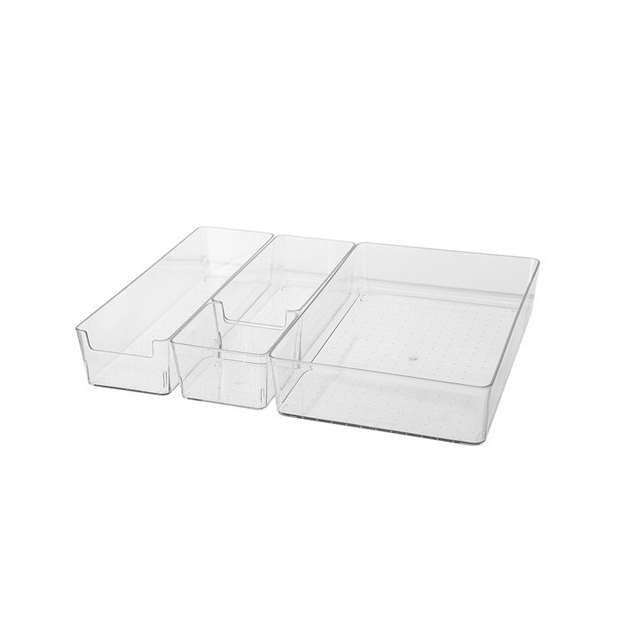 Ensemble de bacs de rangement transparents (ensemble de 4 pièces)