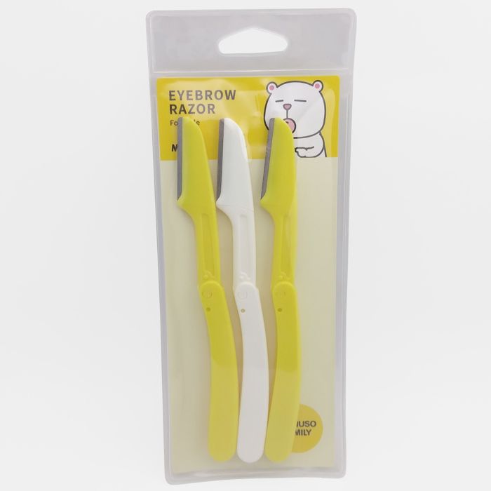 MUMUSO Rasoir à sourcils pliable avec couvercle de précision (3-pack)