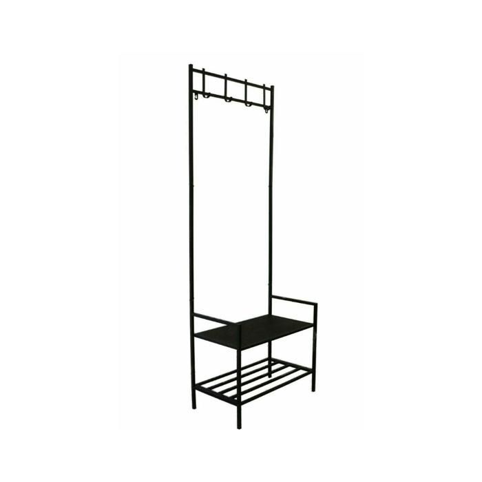 PORTE MANTEAU NOIR METAL /MDF