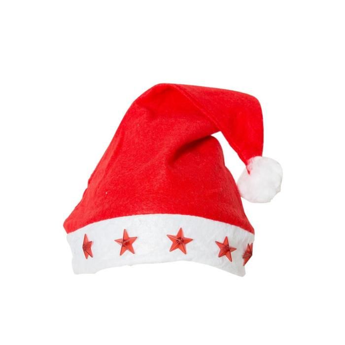 BONNET PÈRE NOEL STAR AVEC LED ET MUSIQUE 28X38 CM