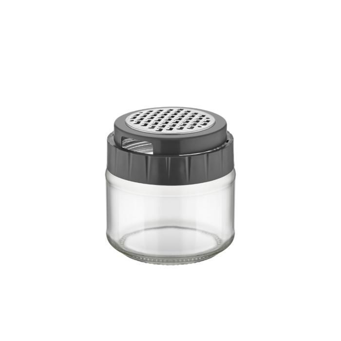 BOÎTE EN VERRE AVEC RÂPE À FROMAGE 300ml QLUX - Couvercle avec Couleur Aléatoire