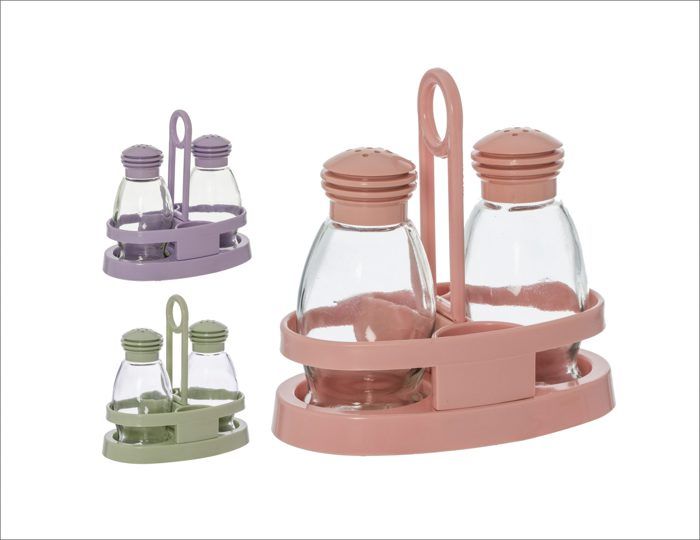 SET SELLIERE ET POIVRIER 2PCS 95 ML EN VERRE