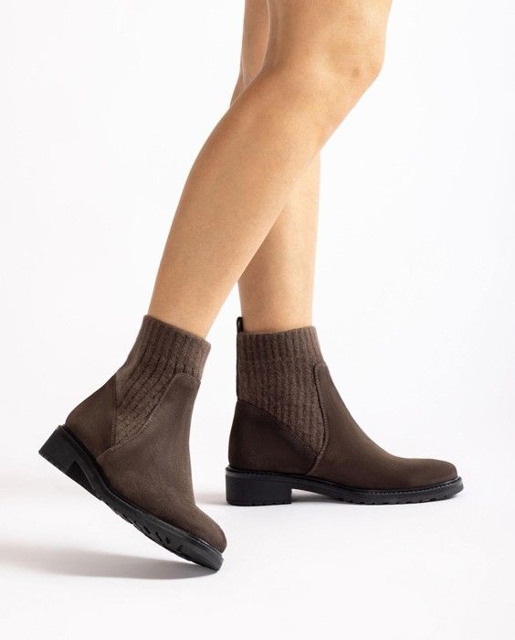 Bottines - UNISA - Marron - Daim - Tige élastique - Semelle SuperSoft - Marjane Mall - Image 4