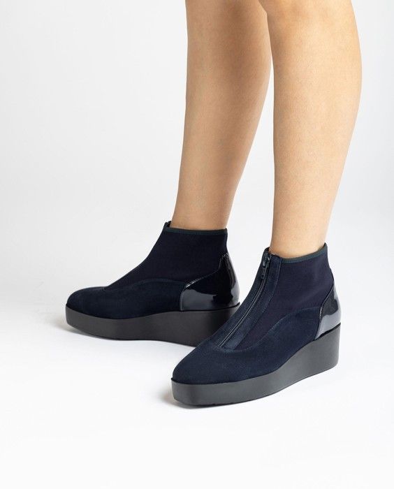 Unisa-Bottines semelles SuperLight avec fermeture éclair Bleu