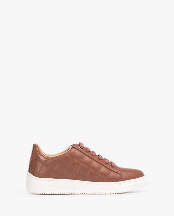 Baskets - UNISA - Marron - Cuir matelassé - Semelle intérieure SuperSoft - Talon droit - Marjane Mall - Image 1