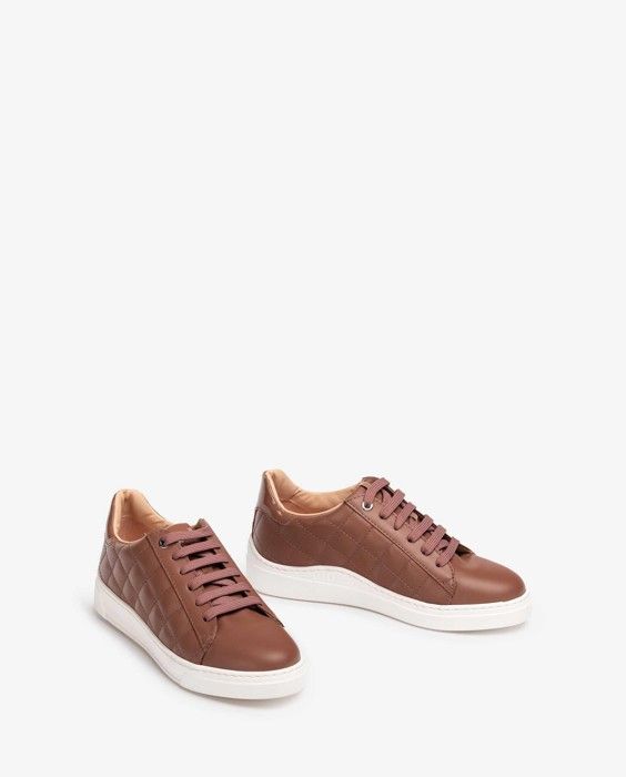 Baskets - UNISA - Marron - Cuir matelassé - Semelle intérieure SuperSoft - Talon droit - Marjane Mall - Image 3