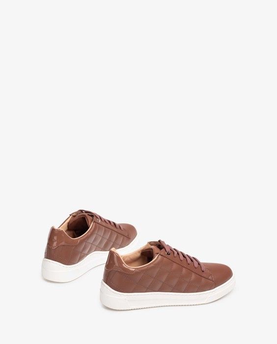 Baskets - UNISA - Marron - Cuir matelassé - Semelle intérieure SuperSoft - Talon droit - Marjane Mall - Image 4