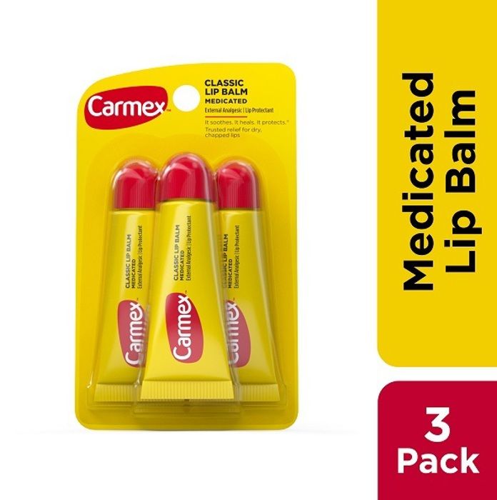 Carmex Pack Trio Baume à Lèvres Classique, Médicamenté - Pack 3 - Made in USA