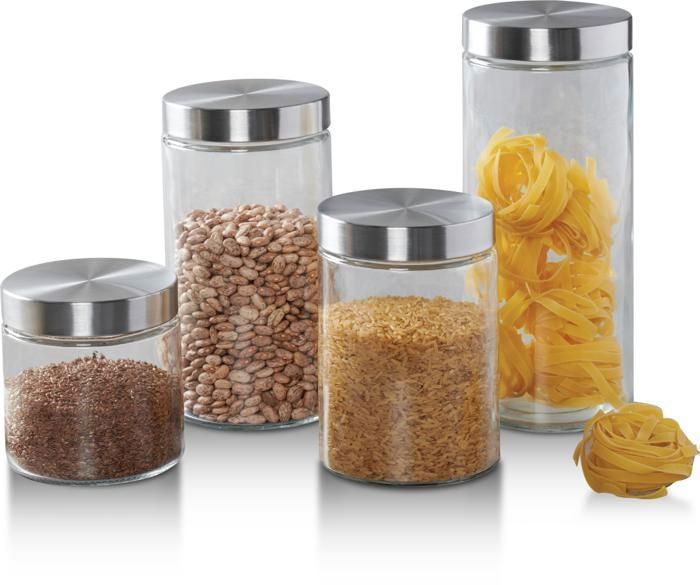 Set de 4 Boîtes de rangement en Inox  IH-1075-4G