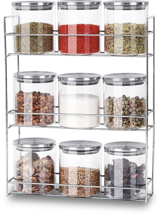 SET DE 9 BOITES A EPICES EN INOX IH-1075-9G