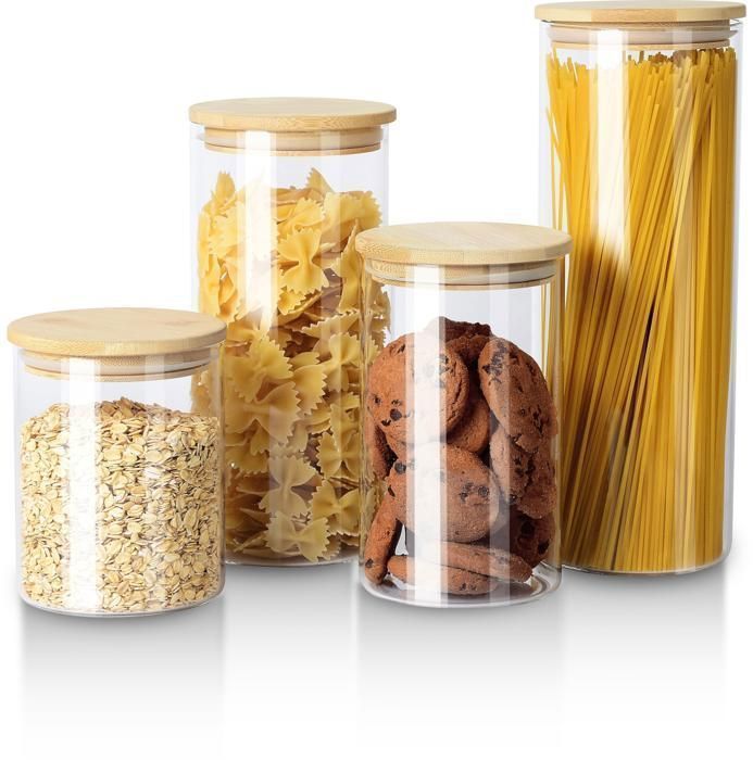 SET DE 4 BOITES A EPICES BAMBOU IH-1080-4B