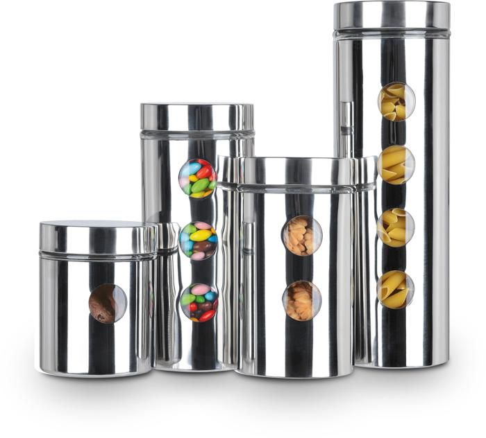 SET DE 4 BOITES A EPICES EN INOX IH-1087-4SS