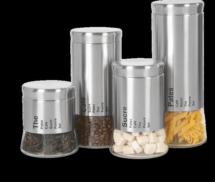 SET DE 4 BOITES A EPICES EN INOX IH-1099-4SS