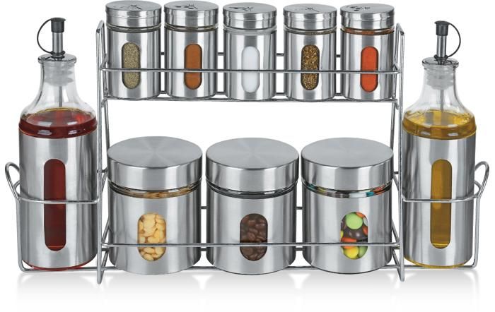 Set de 10 boites à épices inox IH-10BE