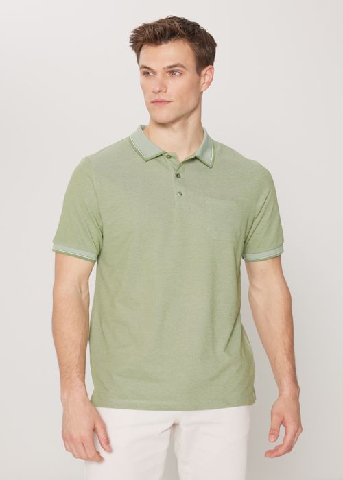 AC&Co - T-Shirt Vert à coupe large et poche à col polo
