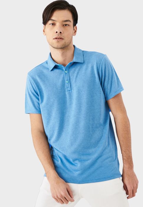 AC&Co - T-shirt turquoise  - coupe slim - col polo