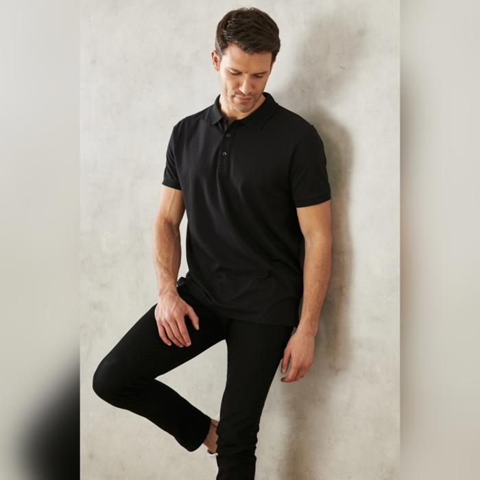 AC&CO- T-Shirt POLO Basique Noir- Coupe Slim Fit