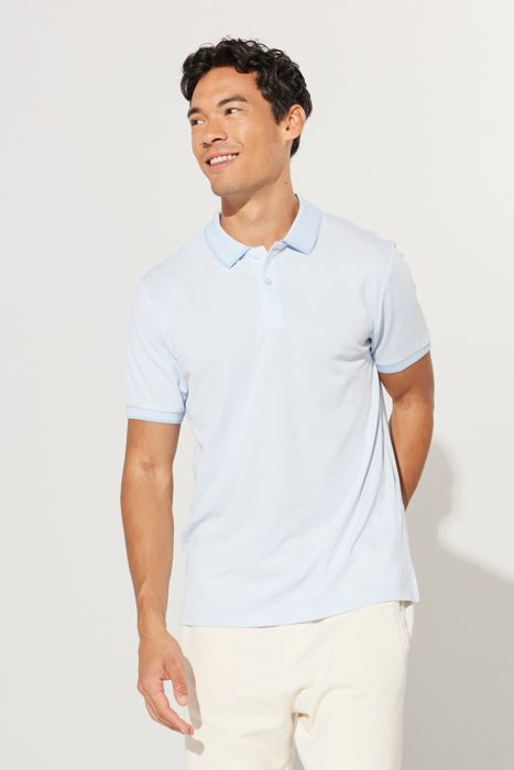 AC&Co T-Shirt Basique Bleu Clair Blanc