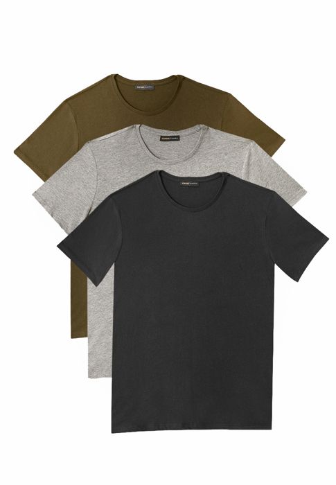 AC&Co TSHIRT EMBALLÉ NOIR KAKI GRISS MÉLANGÉ