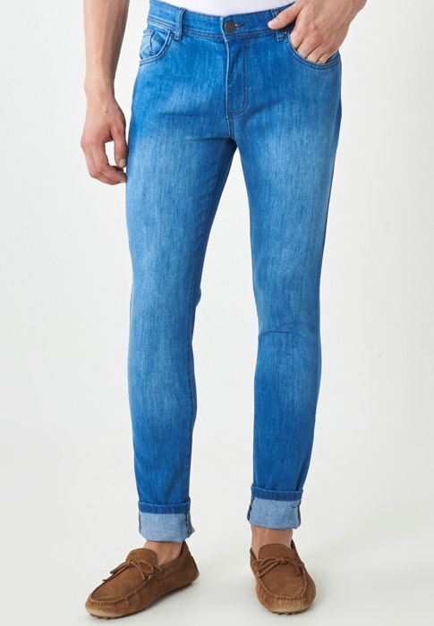 AC&Co - Jeans Pantalon en denim bleu Extra - Slim Fit  - 5 Pocket