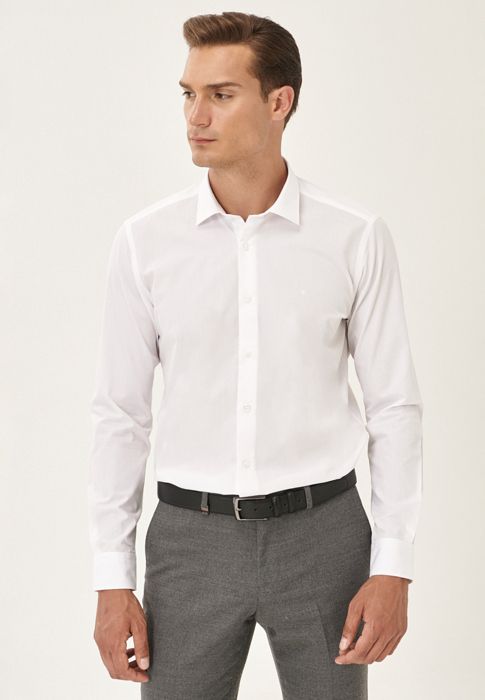 AC&Co - Chemise blanche en coton - coupe cintrée