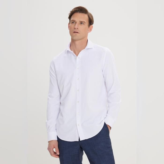 AC&Co - Chemise blanche basique - coupe slim à col italien